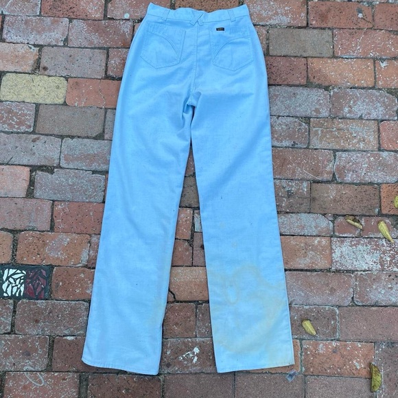 Vintage 1970's Ms Lee Union Made in the USA blue flare pants - Picture 2 of 8